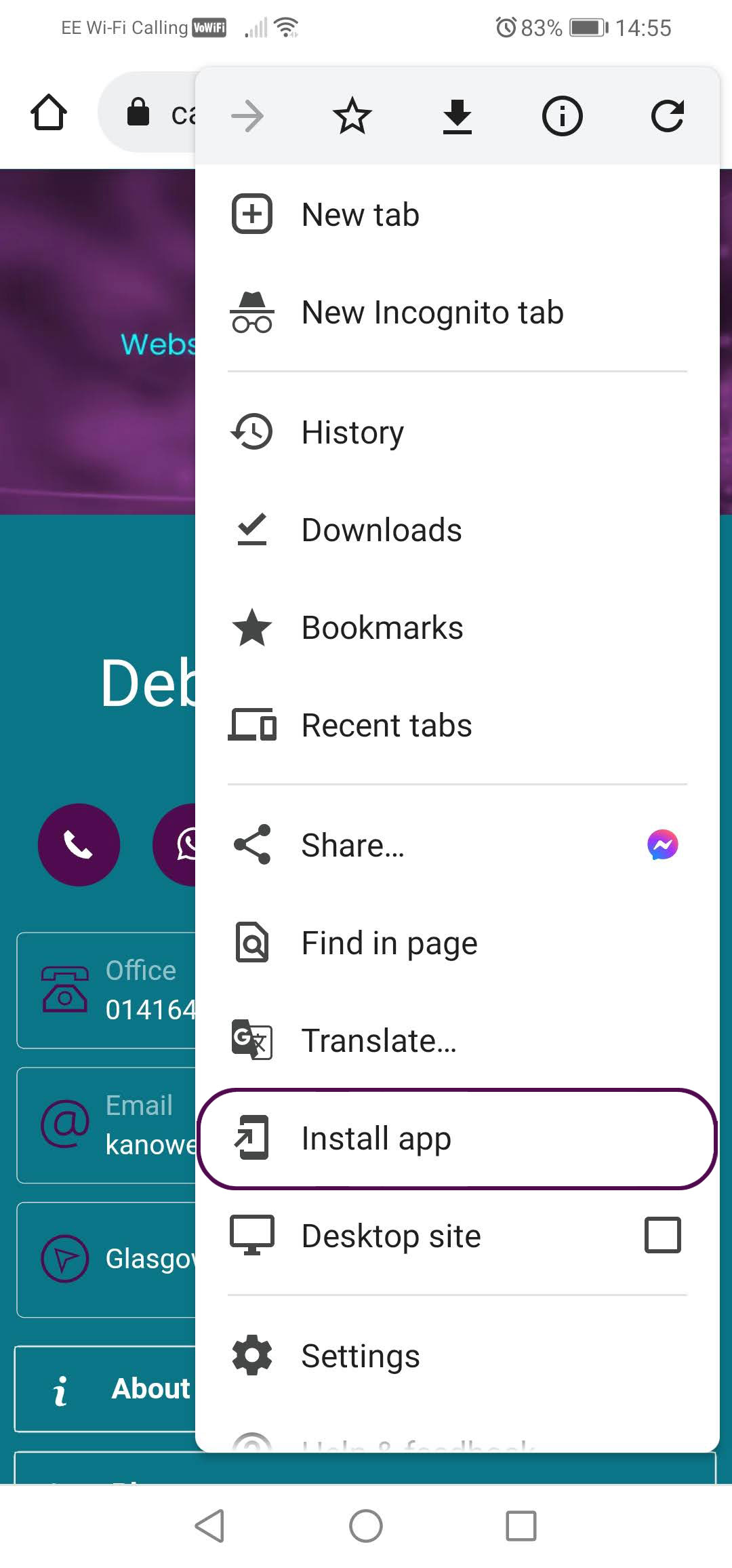 Saving Digital Business Card to Home Screen - Android