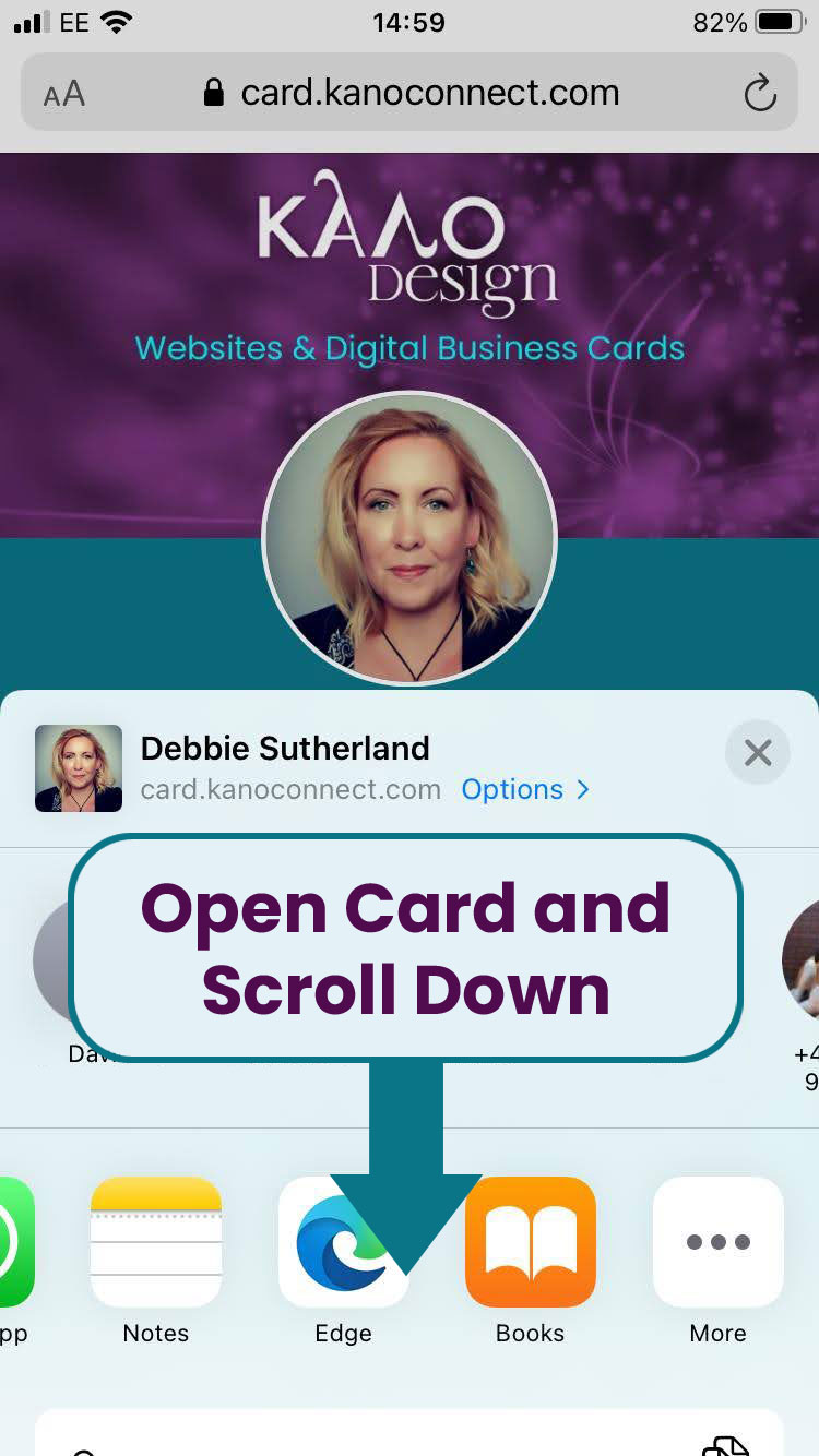 Saving Digital Business Card to Home Screen - iPhone/iOS